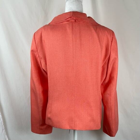 John Meyer Coral Orange Ruffled Collar Party Event Occasion Jacket NWT Size 18 - Picture 5 of 14